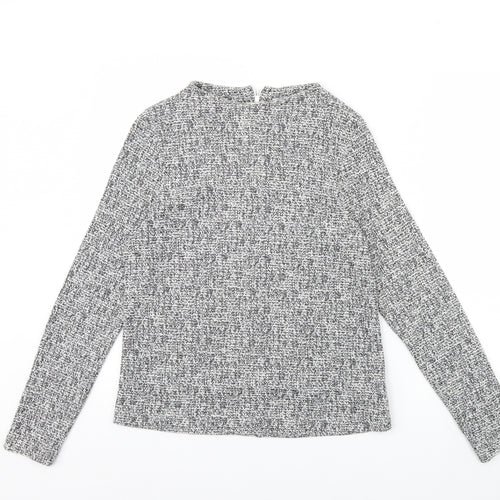 M&s Womens Black Herringbone  Pullover Jumper Size 10