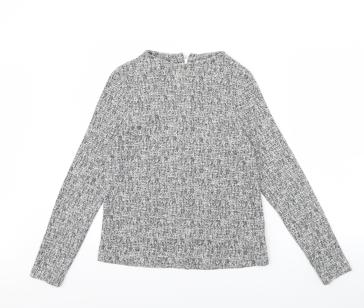 M&s Womens Black Herringbone  Pullover Jumper Size 10