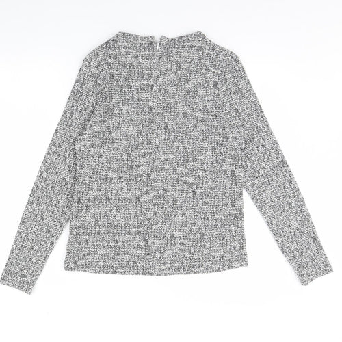 M&s Womens Black Herringbone  Pullover Jumper Size 10
