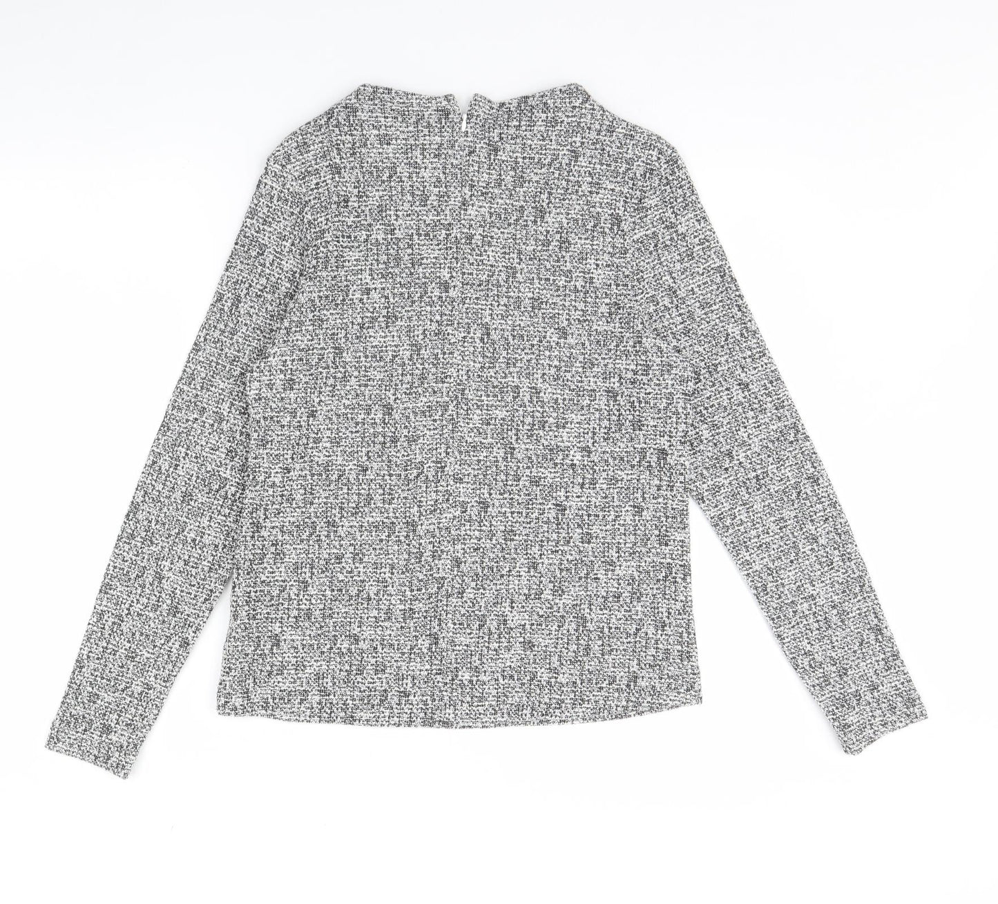 M&s Womens Black Herringbone  Pullover Jumper Size 10