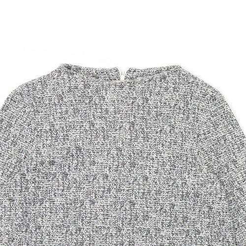 M&s Womens Black Herringbone  Pullover Jumper Size 10