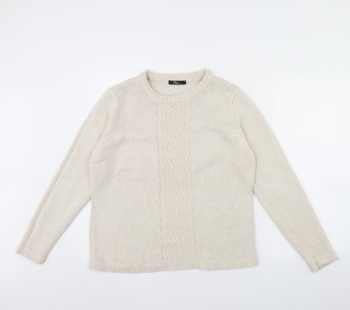 BM Womens Beige   Pullover Jumper Size M