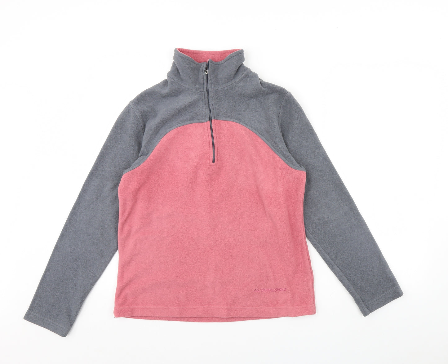 F.LLI Womens Pink  Fleece Henley Jumper Size 14