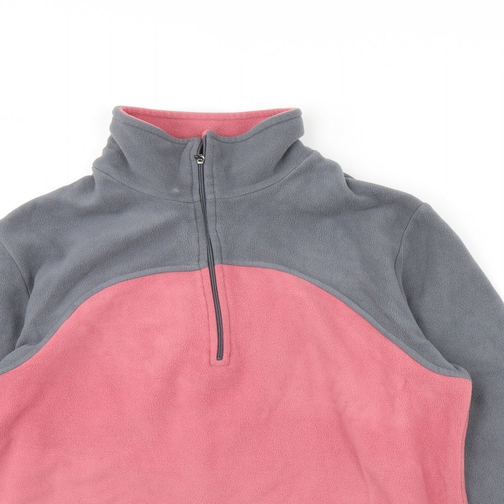F.LLI Womens Pink  Fleece Henley Jumper Size 14