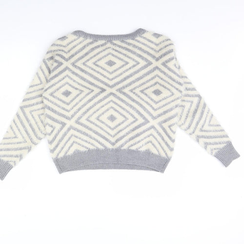 New Look Womens Beige Animal Print  Pullover Jumper Size 10