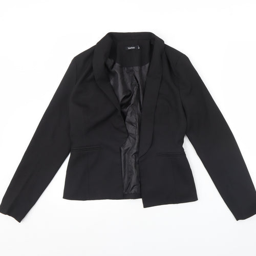 Boohoo Womens Black   Jacket Blazer Size 8  - Shoulder Pads