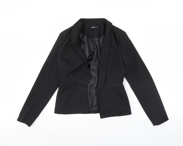 Boohoo Womens Black Jacket Blazer Size 8 - Shoulder Pads
