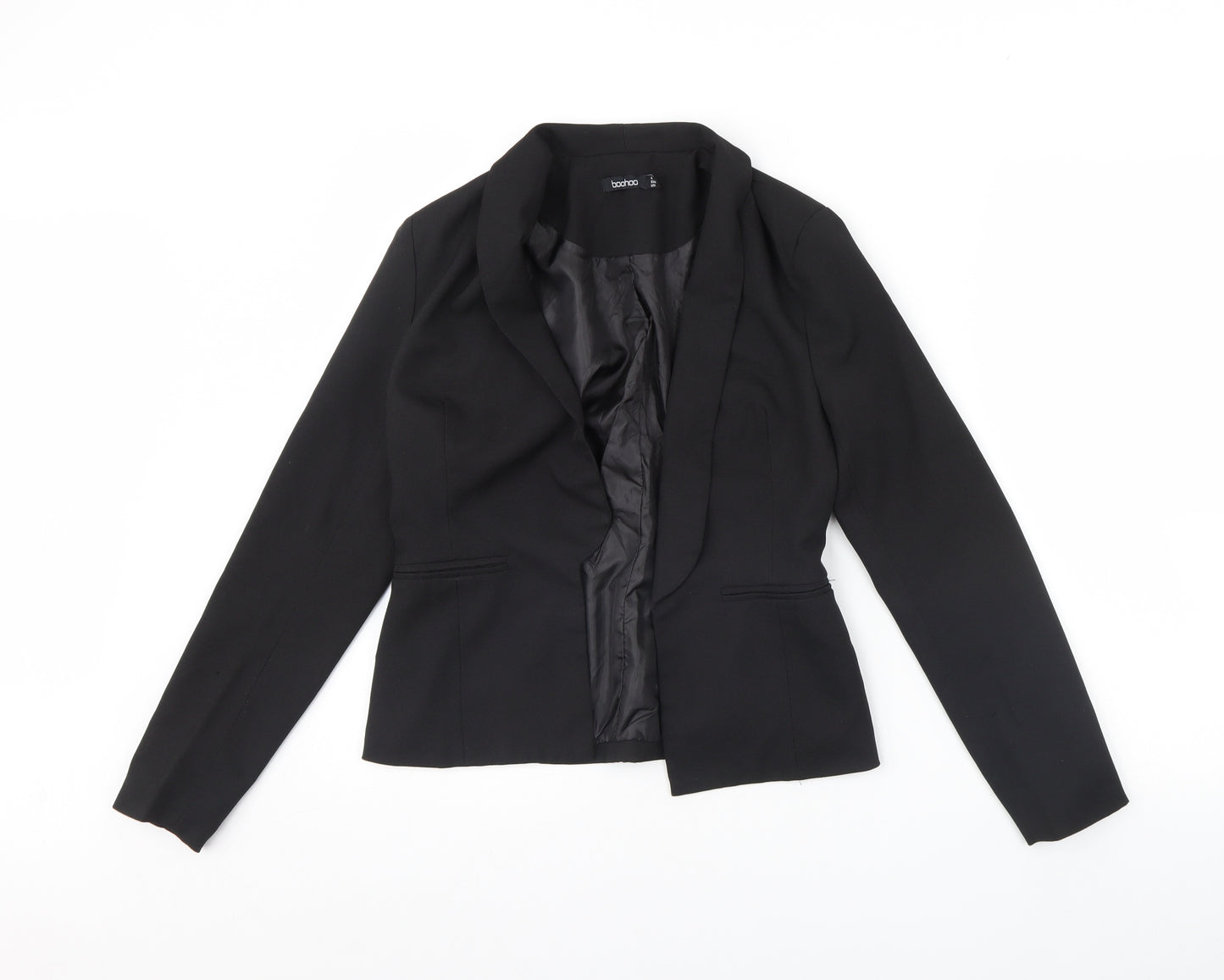 Boohoo Womens Black   Jacket Blazer Size 8  - Shoulder Pads
