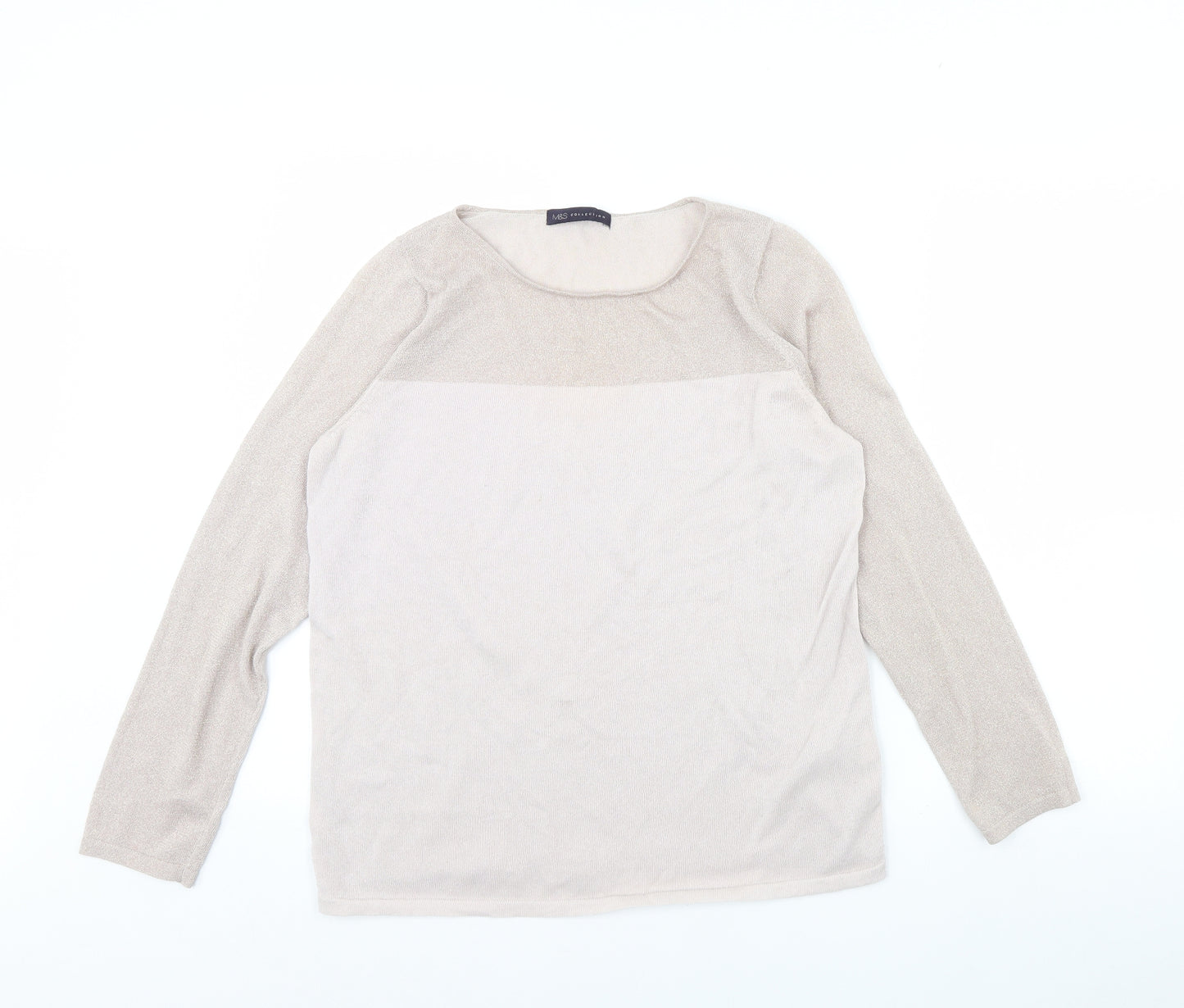 M&s Womens Pink   Pullover Jumper Size 16