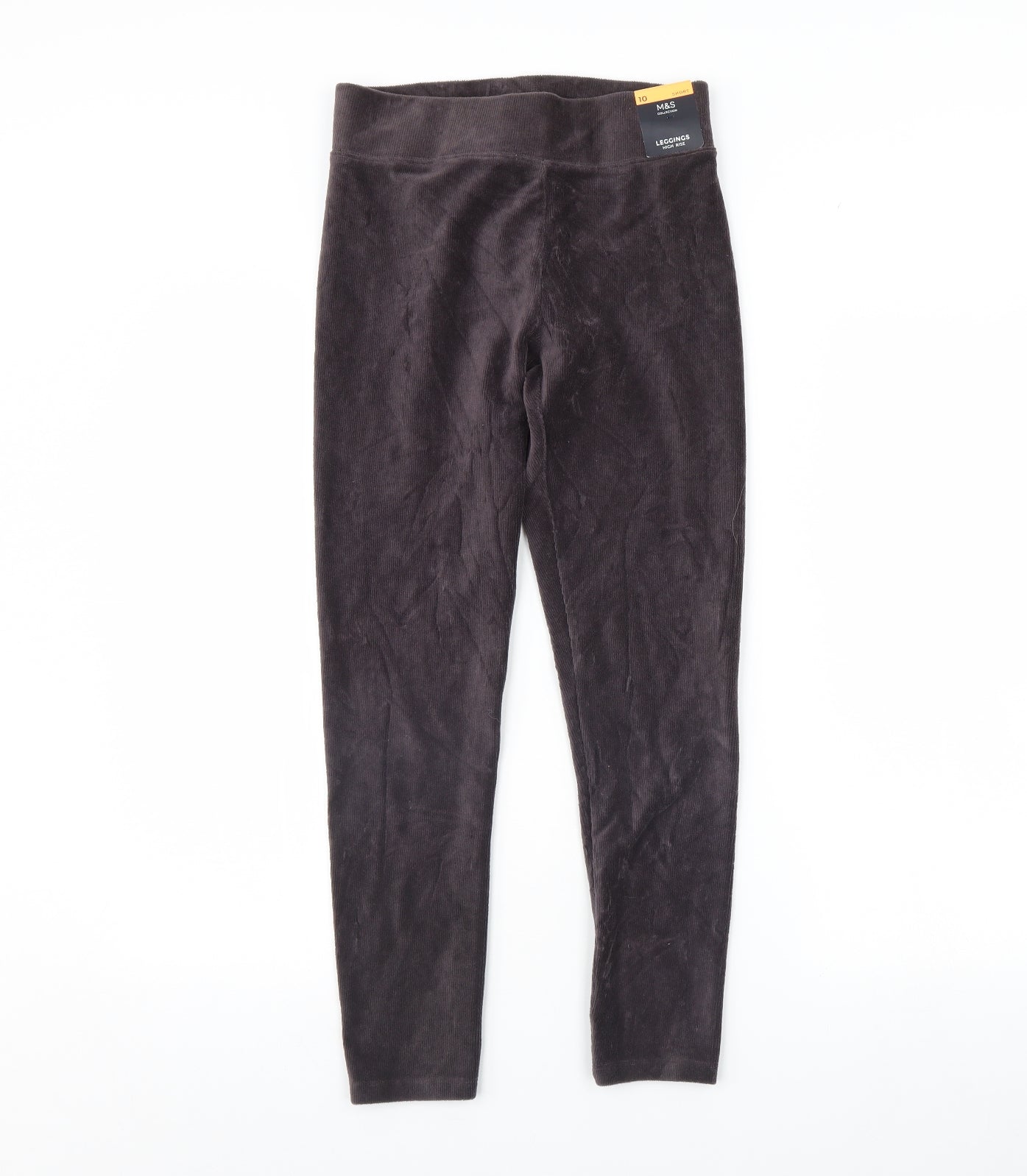 M&S Womens Brown  Corduroy Capri Leggings Size 10 L28 in