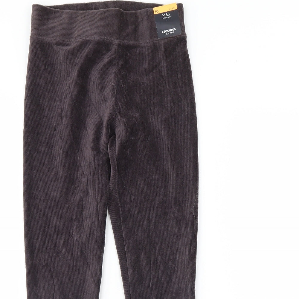 M&S Womens Brown  Corduroy Capri Leggings Size 10 L28 in