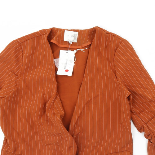 Villa Womens Brown Striped  Jacket  Size S