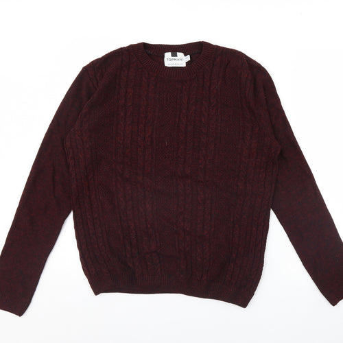 Topman Mens Red   Pullover Jumper Size M