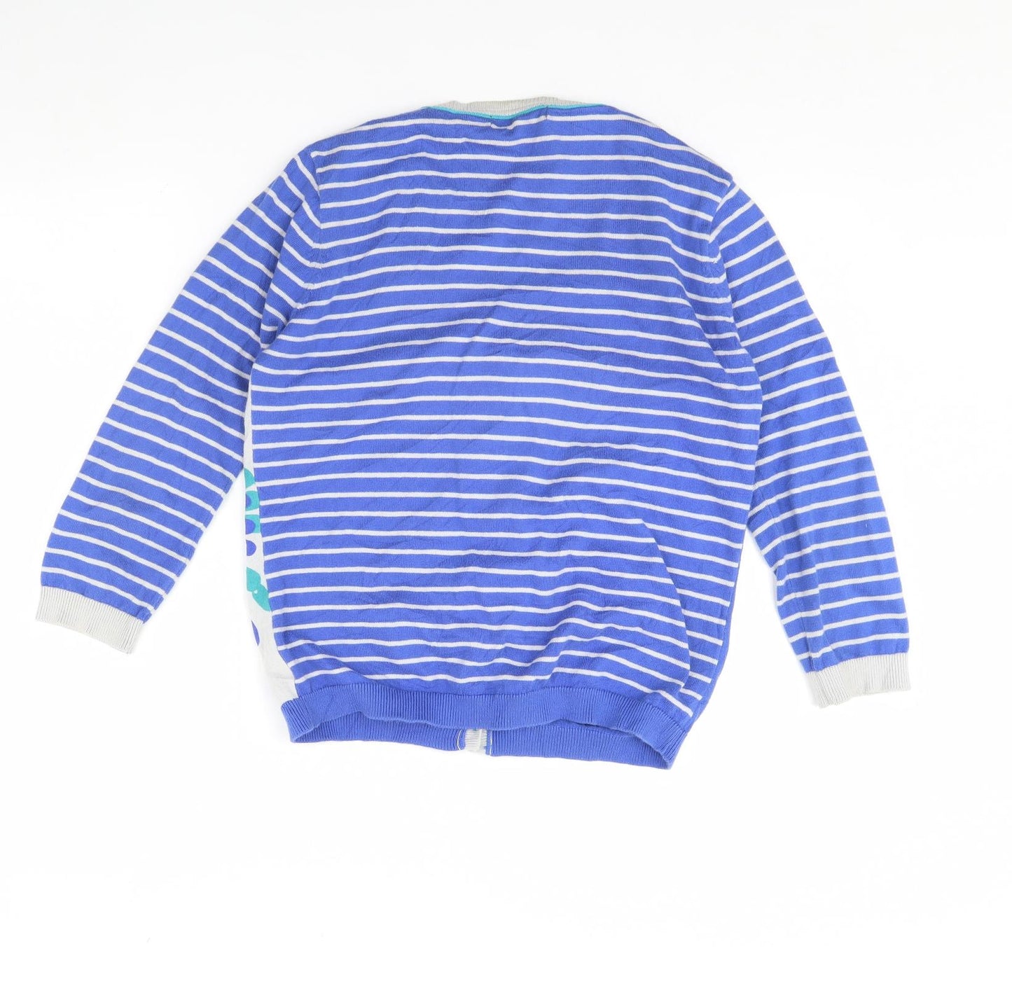 Per Una Womens Blue Striped  Cardigan Jumper Size 12