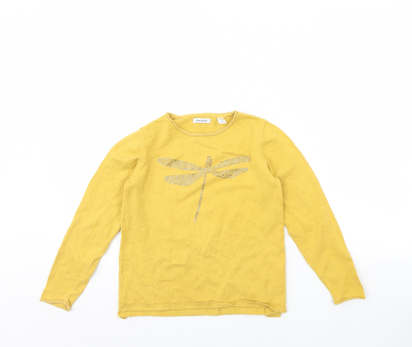 okaidi Girls Yellow   Pullover Jumper Size 10 Years  - Firefly