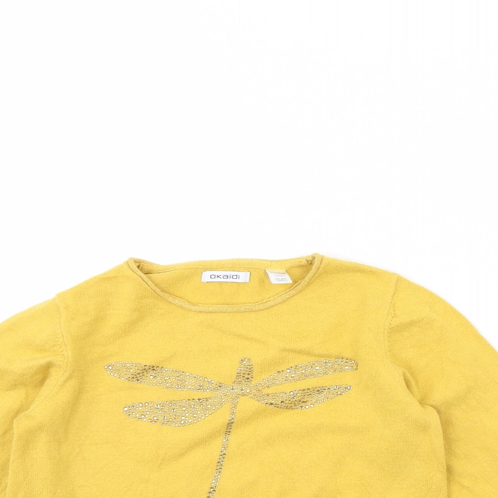 okaidi Girls Yellow   Pullover Jumper Size 10 Years  - Firefly