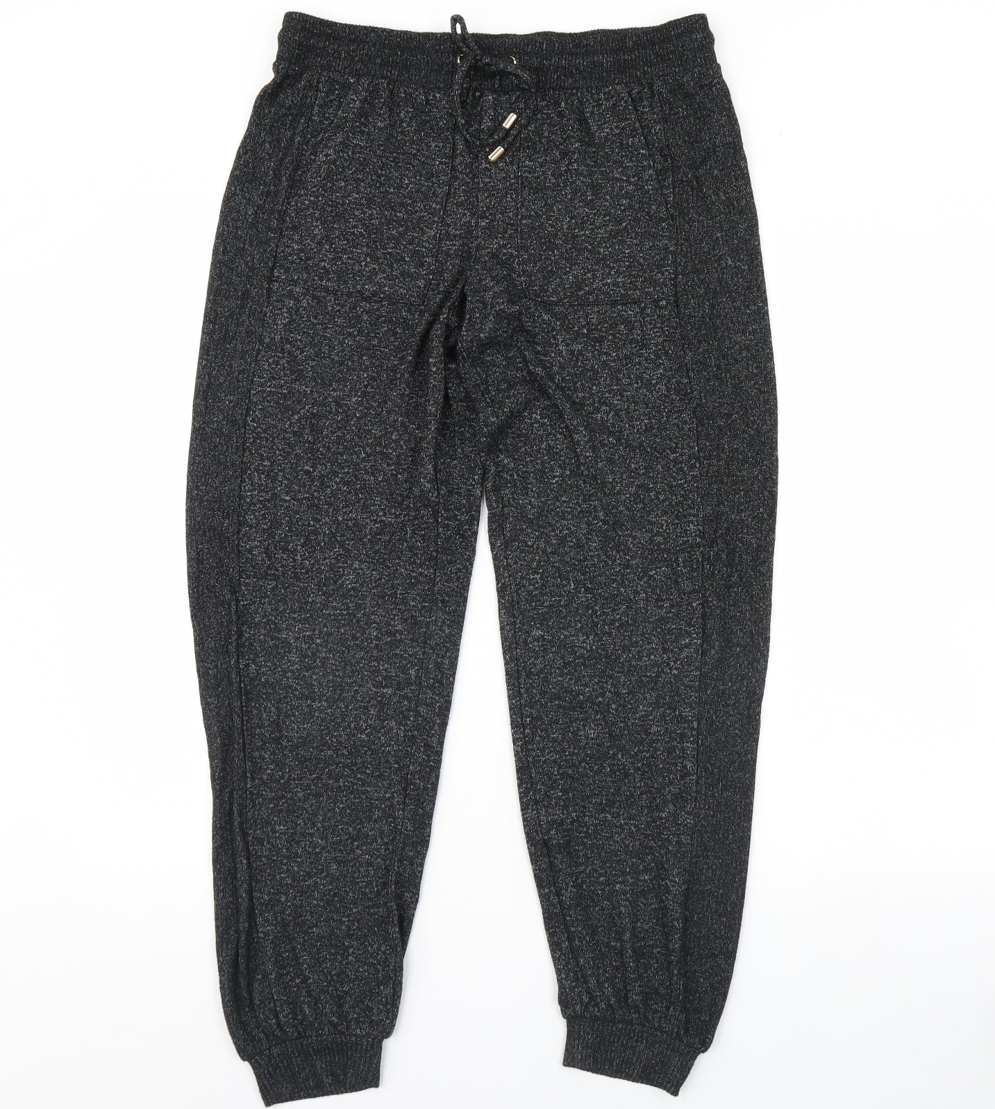m&S Womens Black   Jogger Trousers Size 12 L29 in