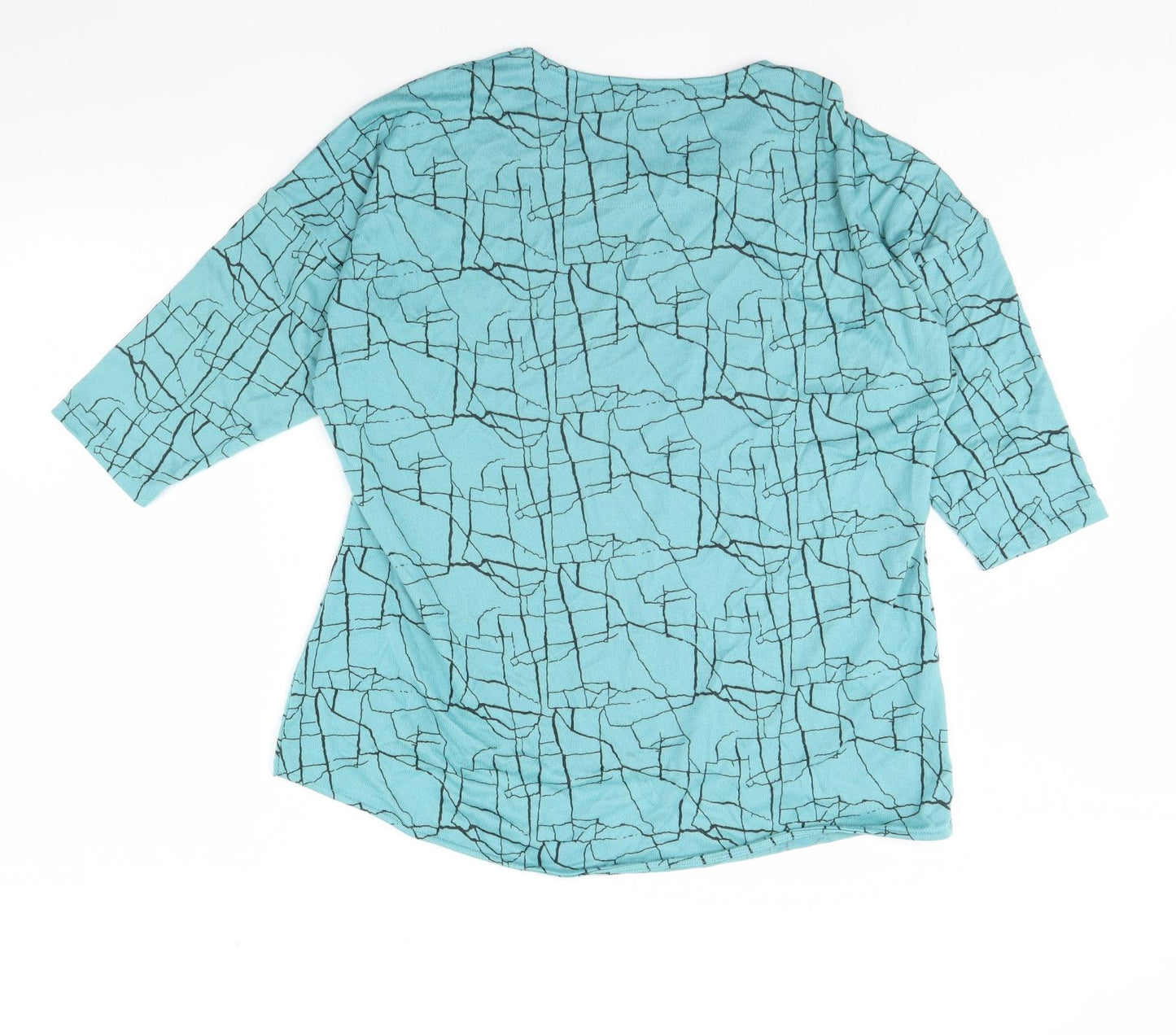 Viz a Viz Womens Blue Geometric  Pullover Jumper Size 20