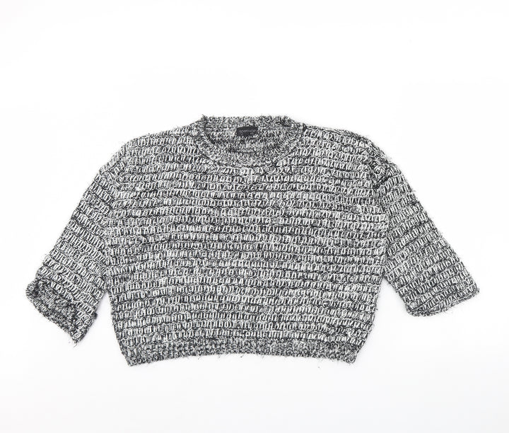 Topshop Womens Blue Herringbone Pullover Jumper Size 14