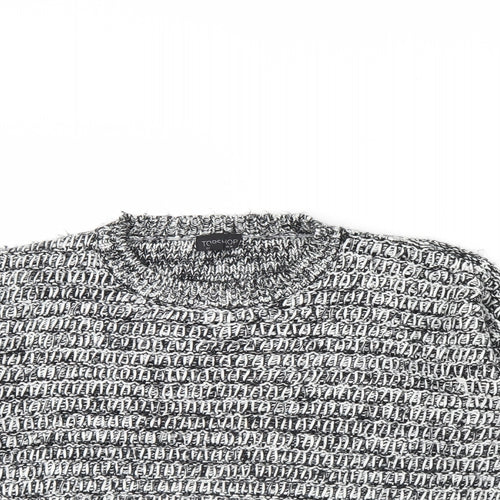 Topshop Womens Blue Herringbone  Pullover Jumper Size 14