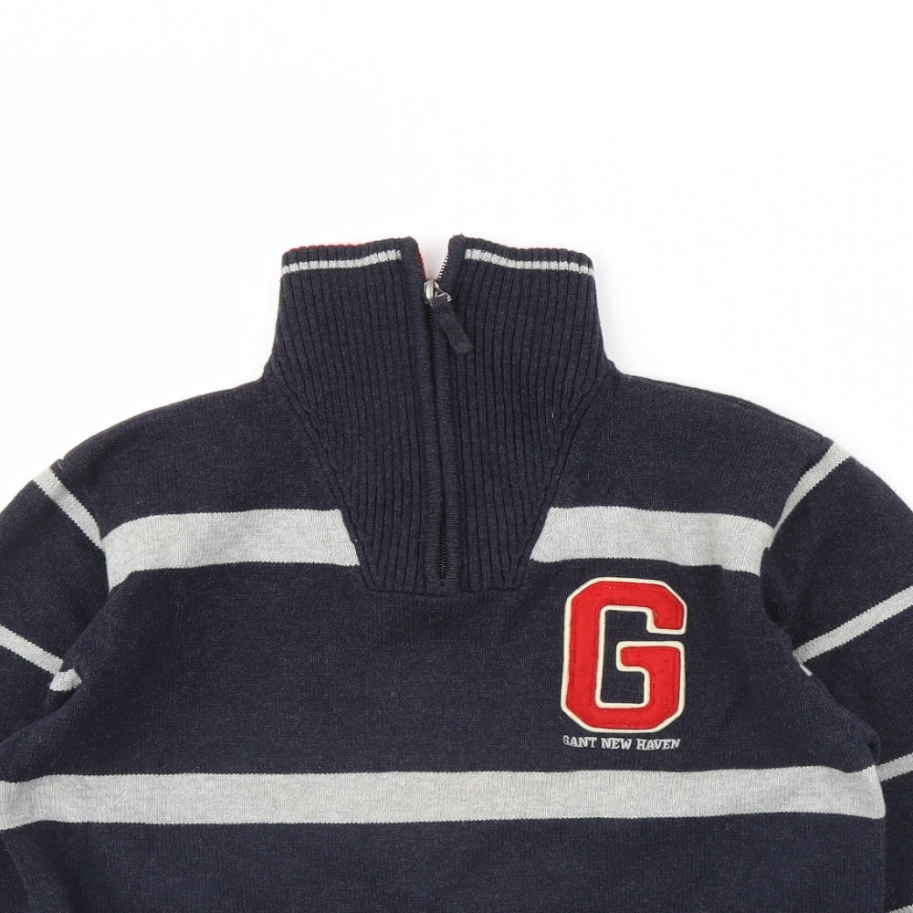 GANT Boys Blue Striped  Henley Jumper Size 11 Years