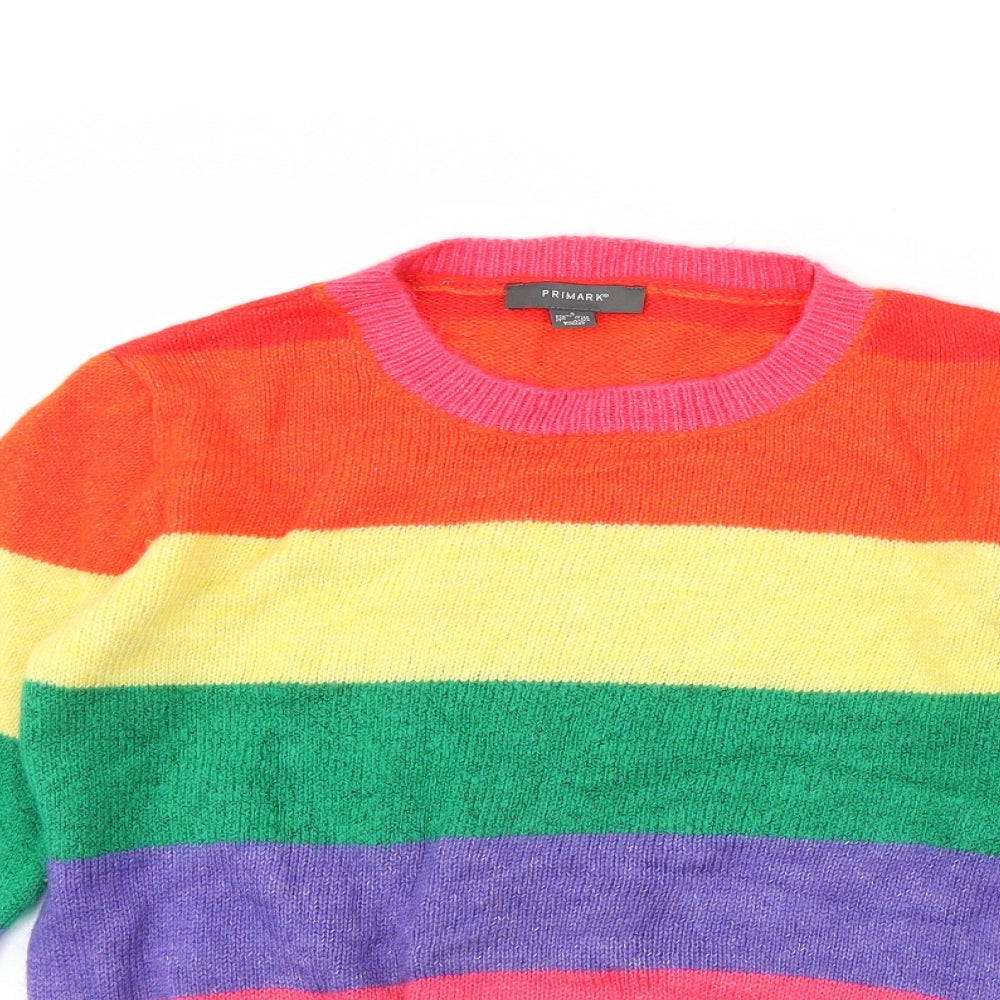 Primark Womens Multicoloured Striped  Pullover Jumper Size S