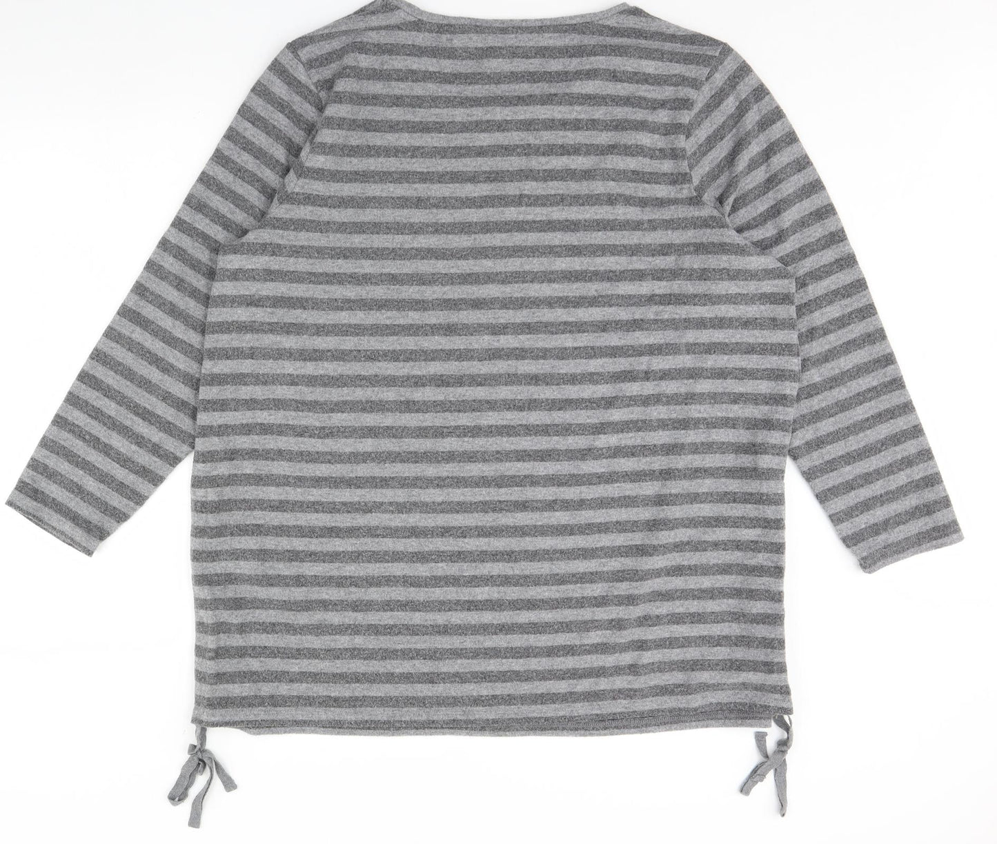 Yours Womens Grey Striped  Pullover Jumper Size 24