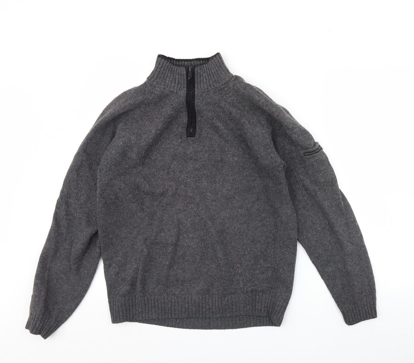 M&S Mens Grey   Henley Jumper Size S
