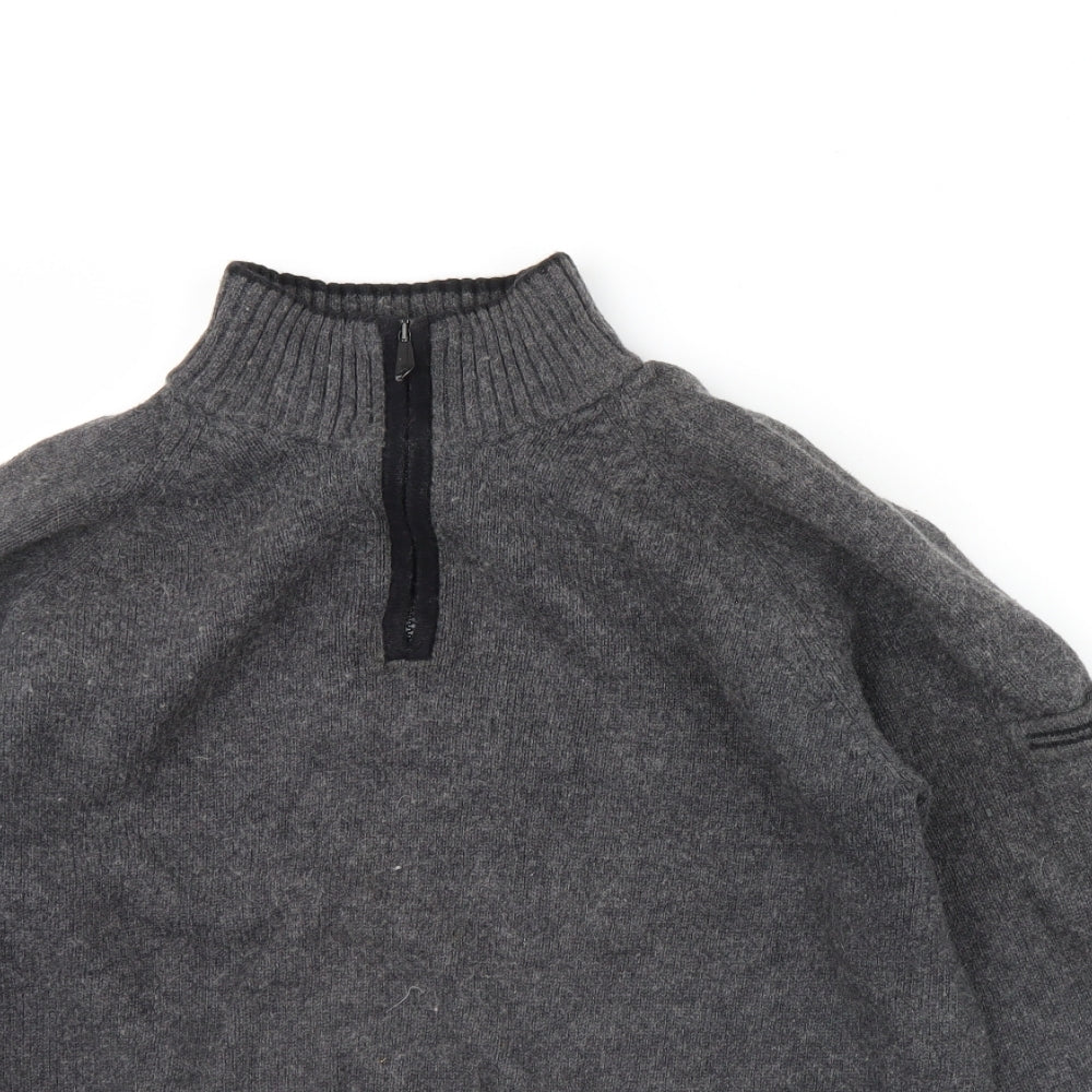 M&S Mens Grey   Henley Jumper Size S