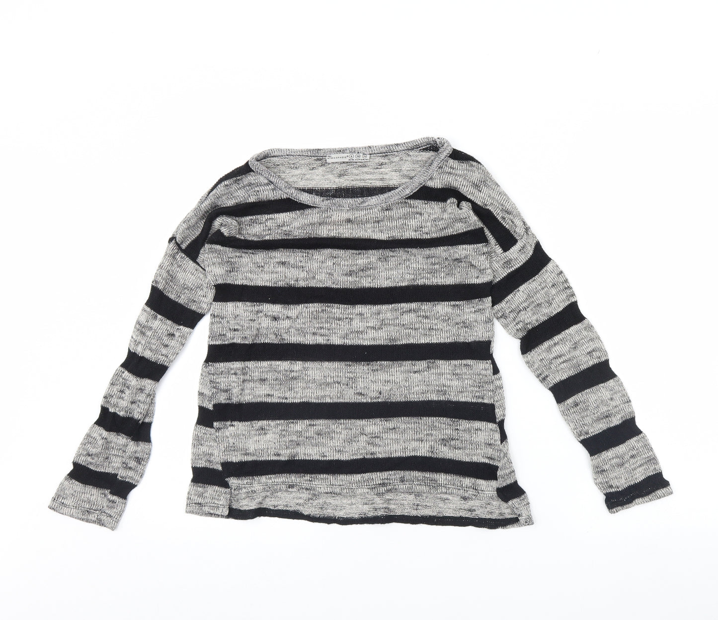 Atmosphere Womens Black Striped  Pullover Jumper Size 8