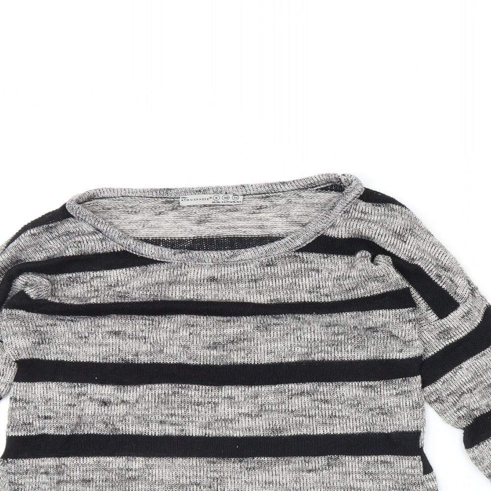 Atmosphere Womens Black Striped  Pullover Jumper Size 8