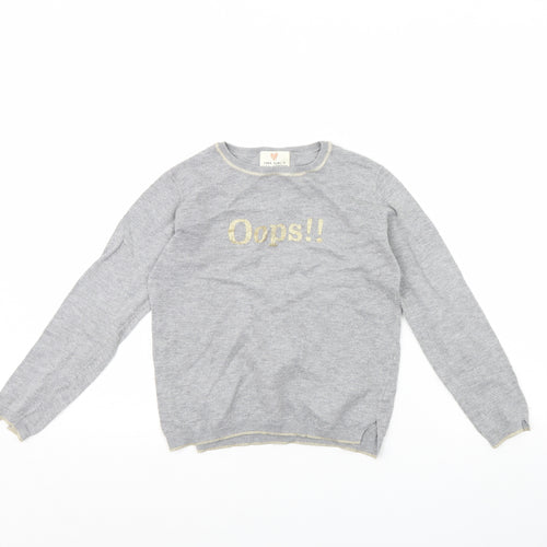Zara Girls Grey   Pullover Jumper Size 8 Years