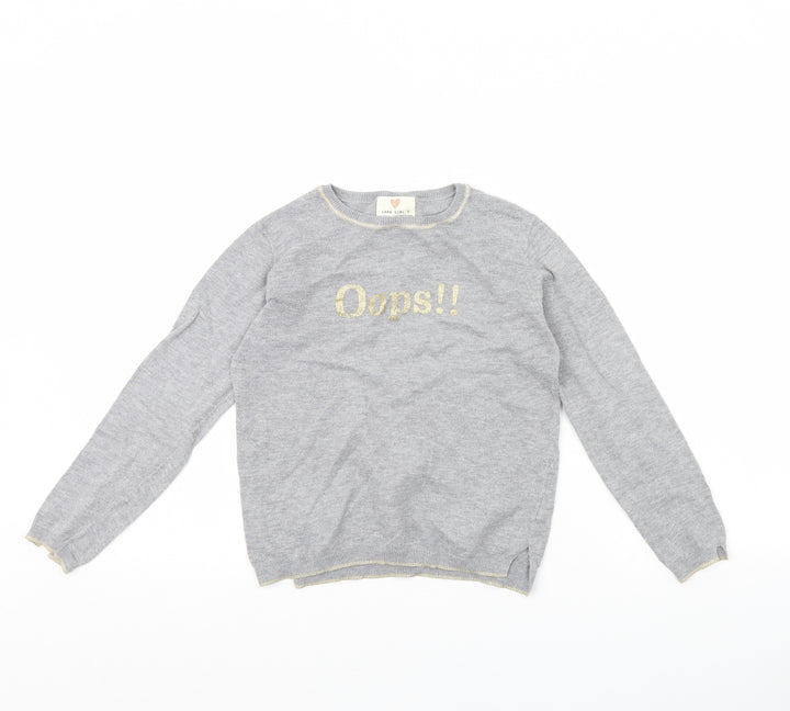 Zara Girls Grey   Pullover Jumper Size 8 Years