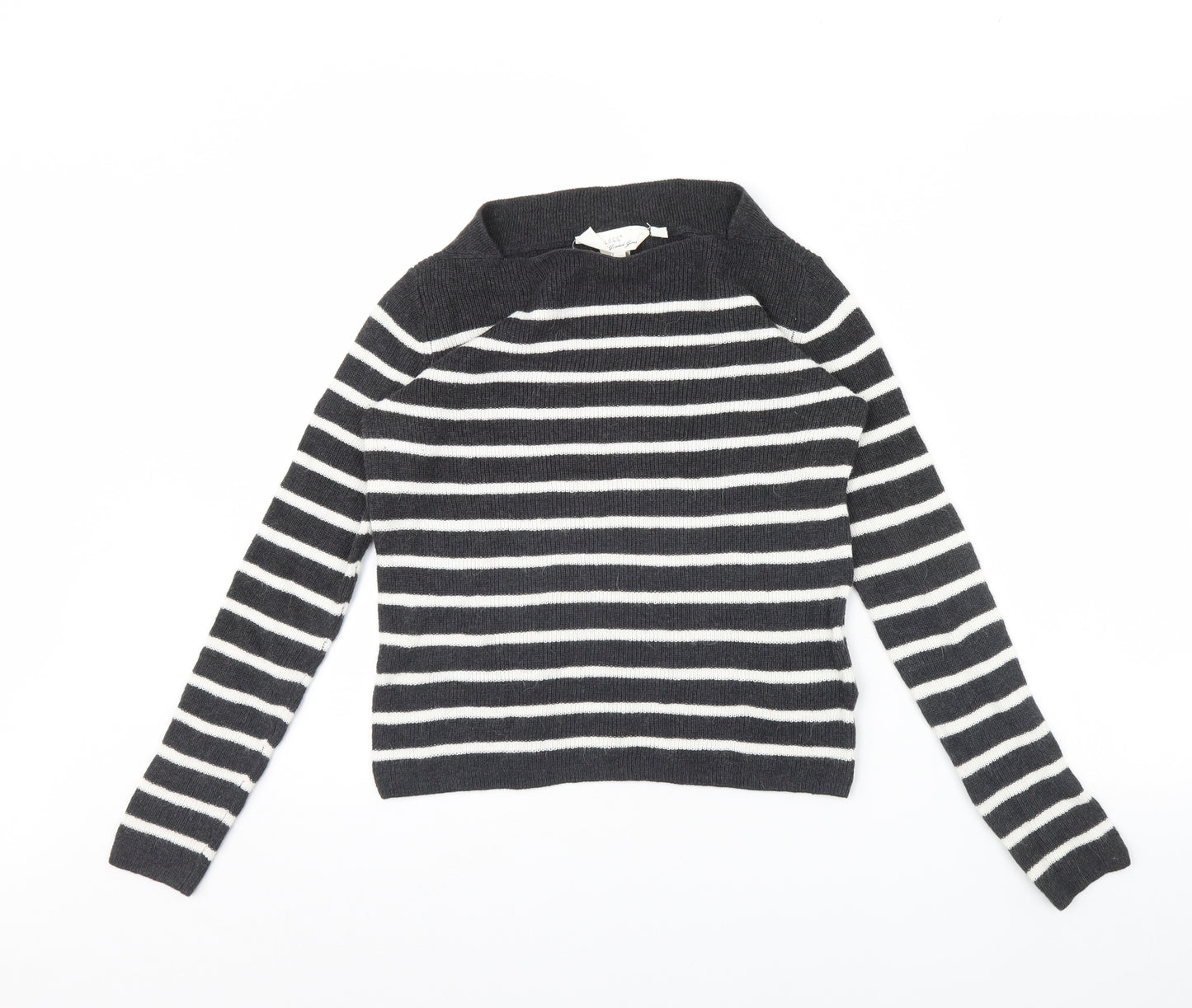 H&M Womens Black Striped  Pullover Jumper Size S