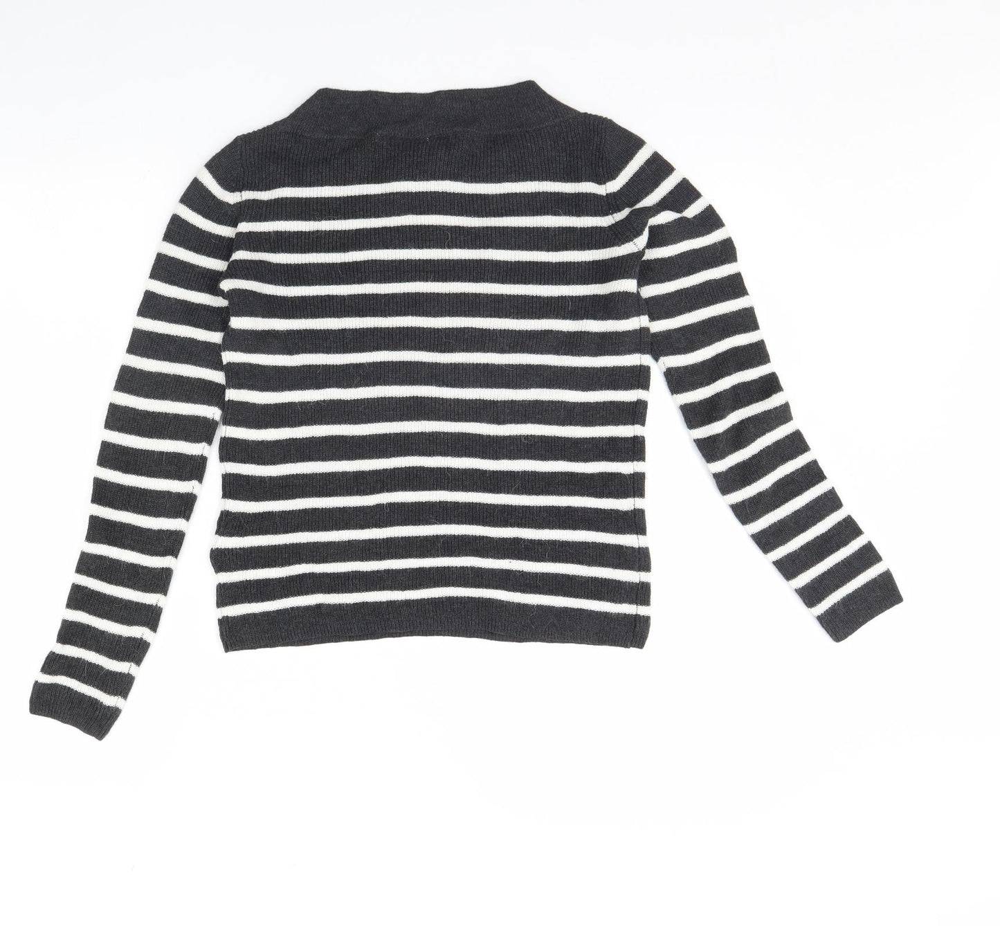 H&M Womens Black Striped  Pullover Jumper Size S