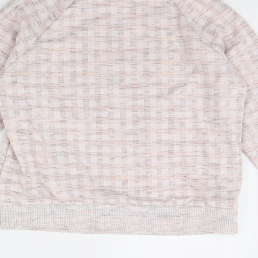 Preworn Womens Pink Plaid  Pullover Jumper Size S