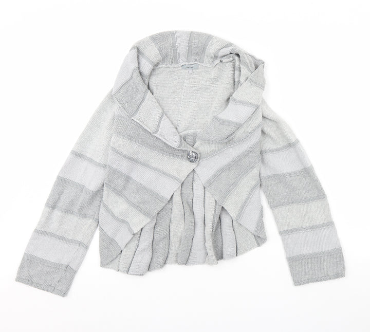 Per Una Womens Grey Striped Jacket Size L