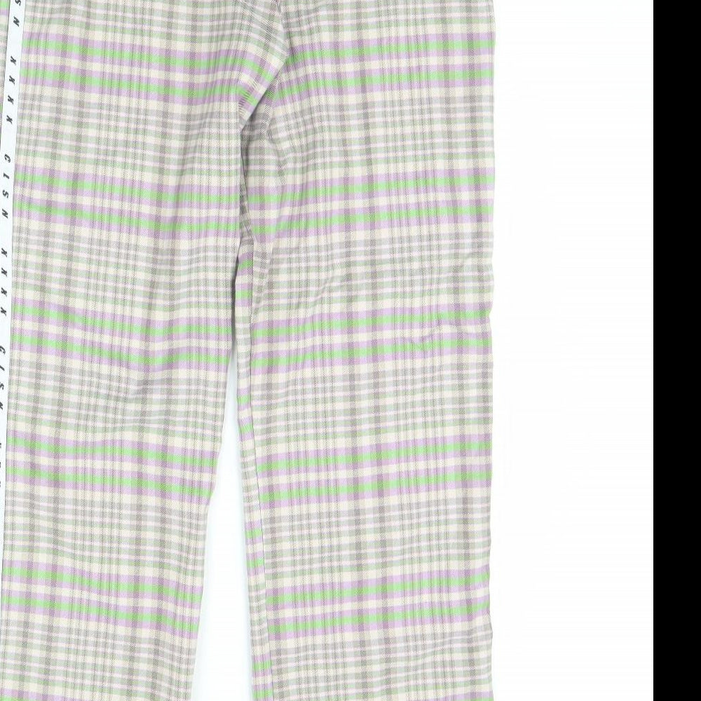 COLLUSION Womens Grey Check  Trousers  Size 10 L31 in