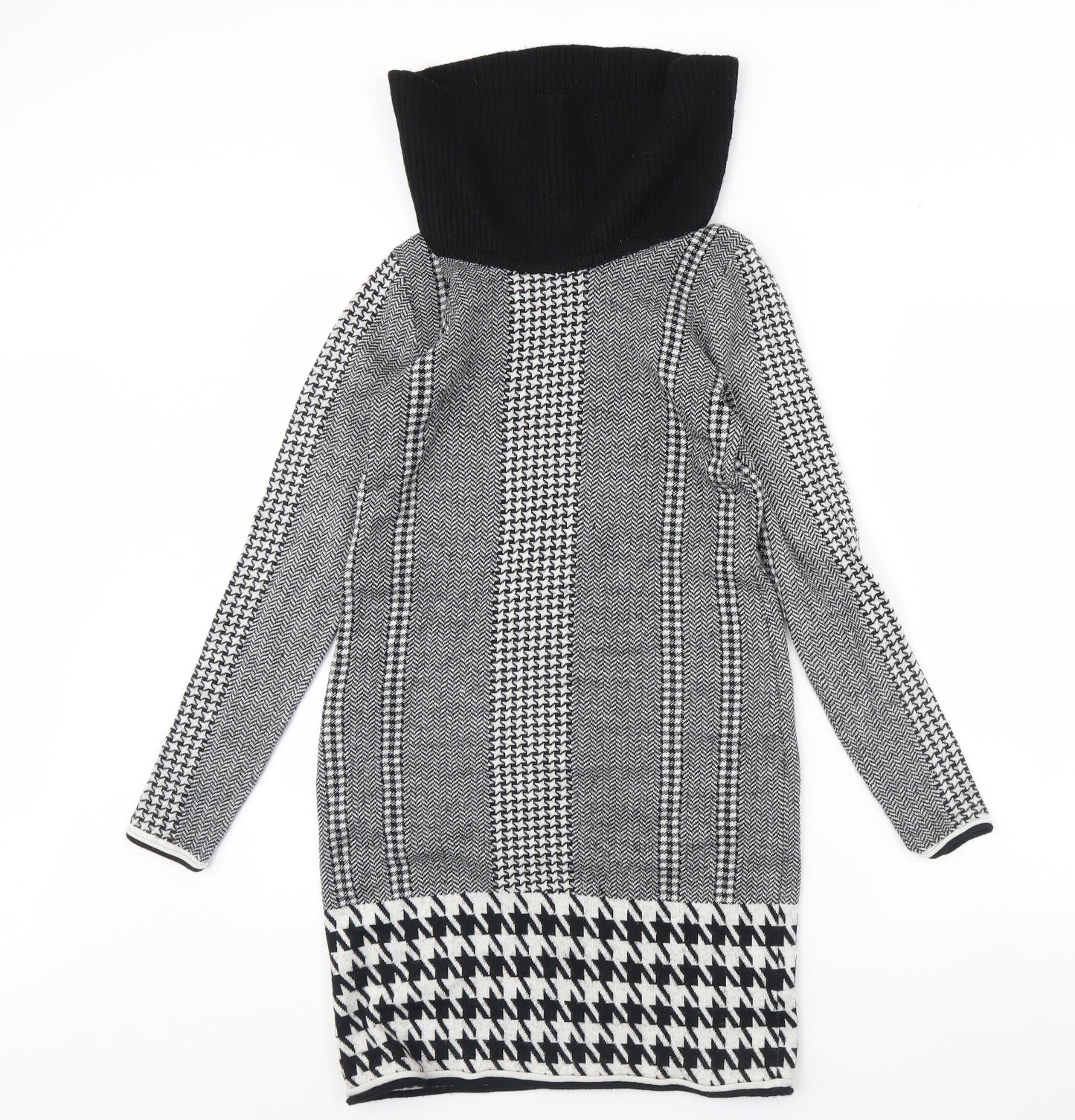 Premise Womens Black Herringbone  Jumper Dress  Size M