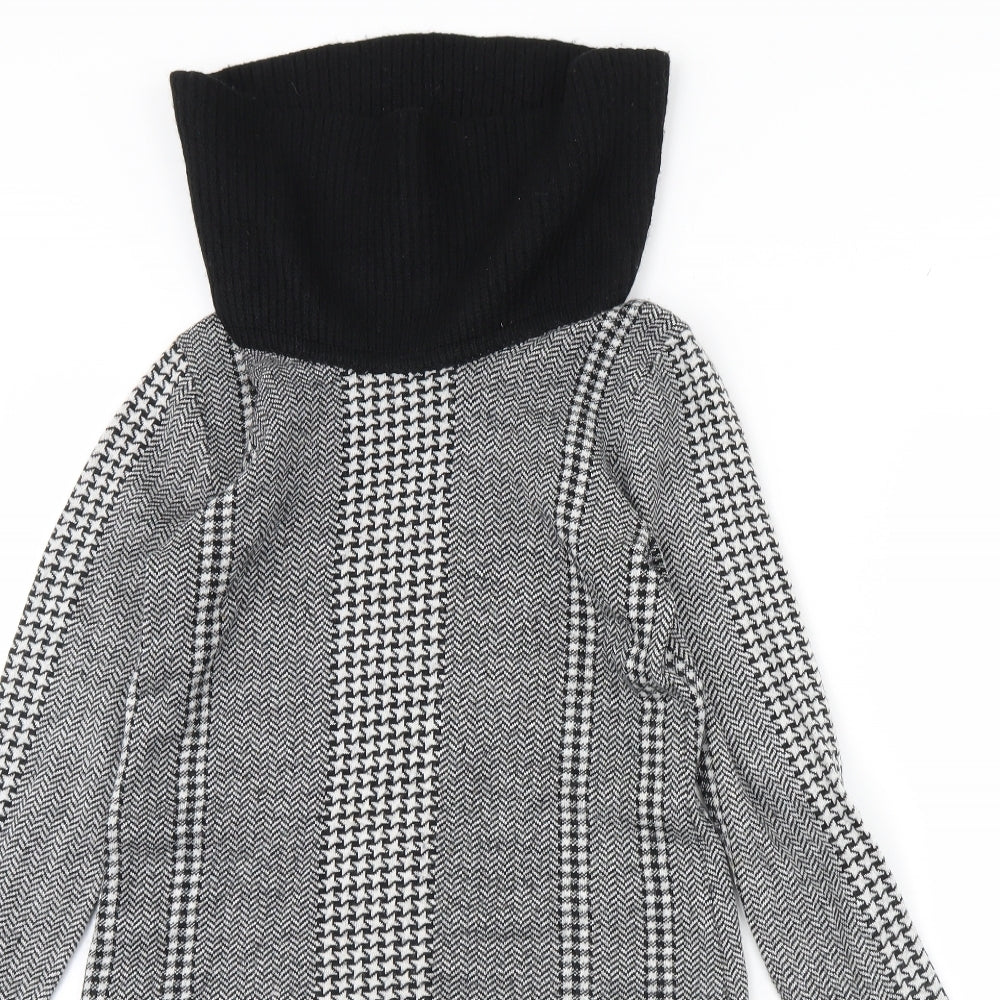 Premise Womens Black Herringbone  Jumper Dress  Size M