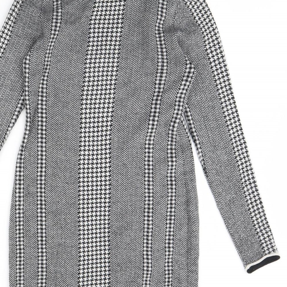 Premise Womens Black Herringbone  Jumper Dress  Size M