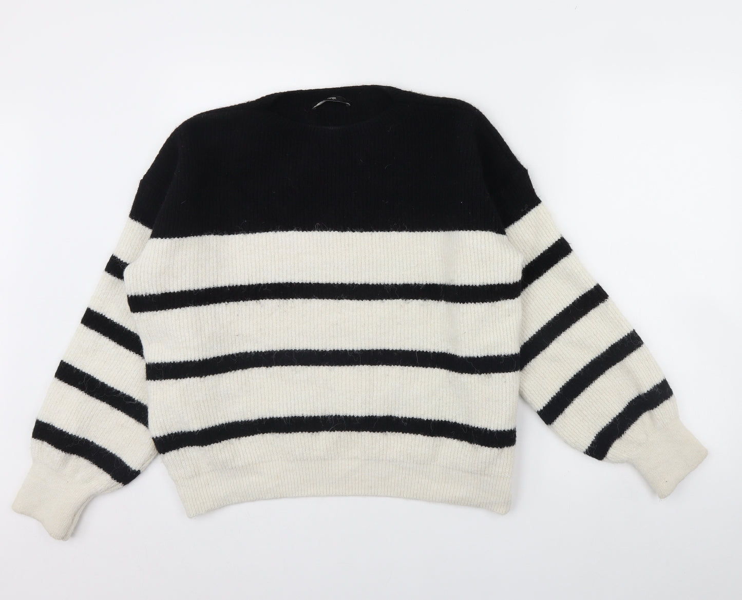 George Womens Black Striped  Pullover Jumper Size M