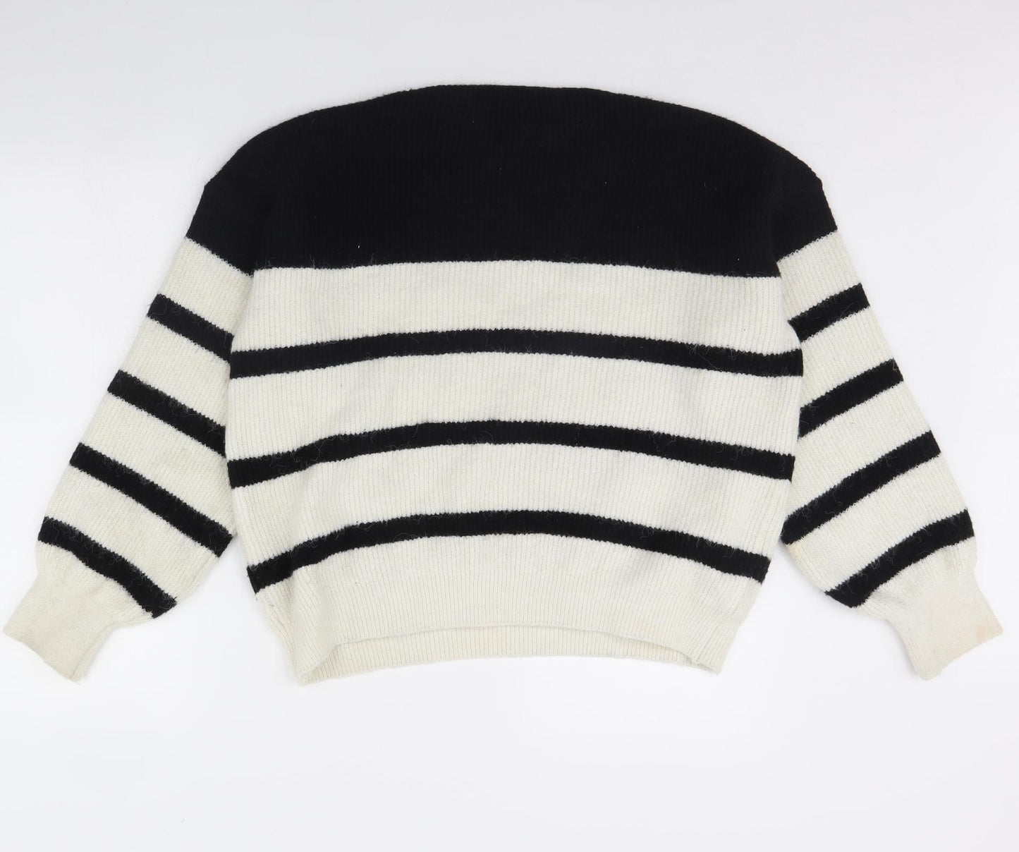 George Womens Black Striped  Pullover Jumper Size M