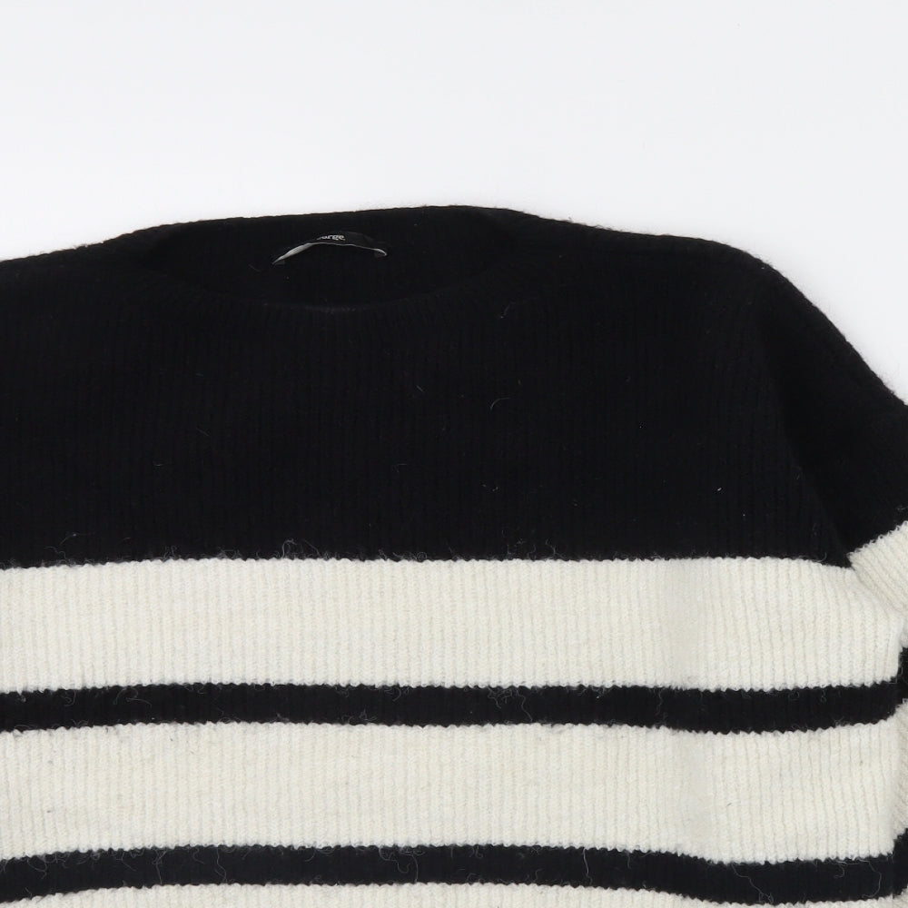 George Womens Black Striped  Pullover Jumper Size M