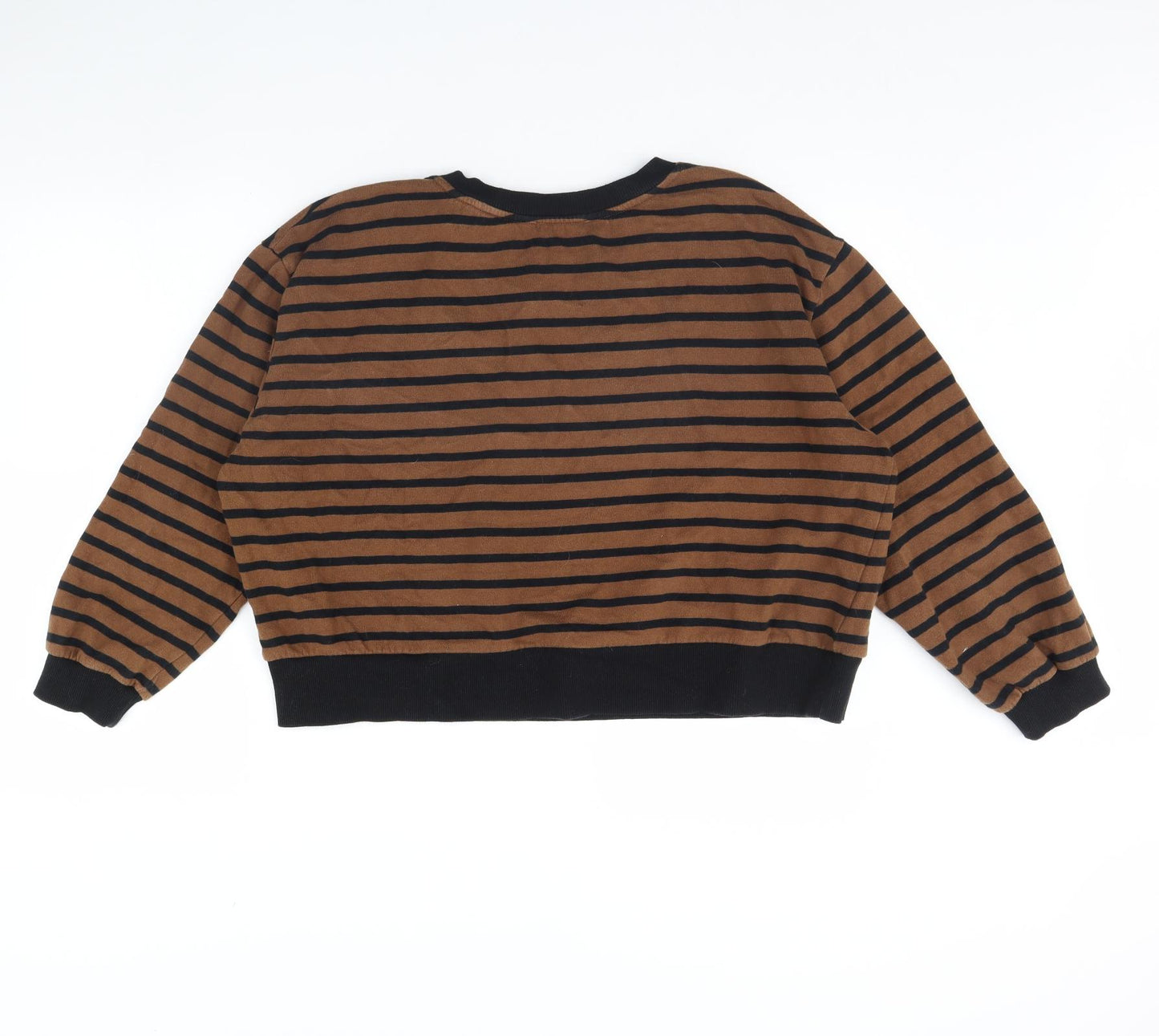Zara Womens Brown Striped  Pullover Jumper Size L