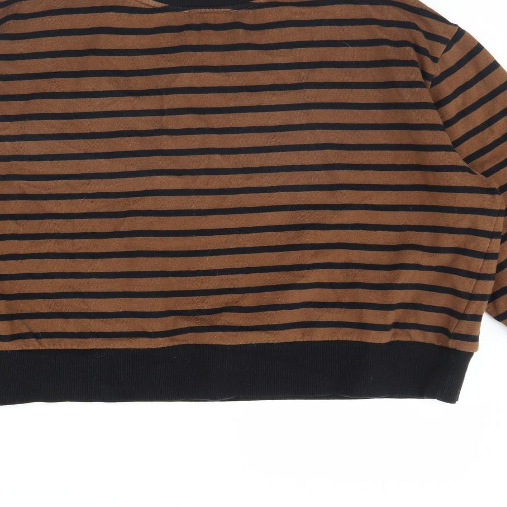 Zara Womens Brown Striped  Pullover Jumper Size L