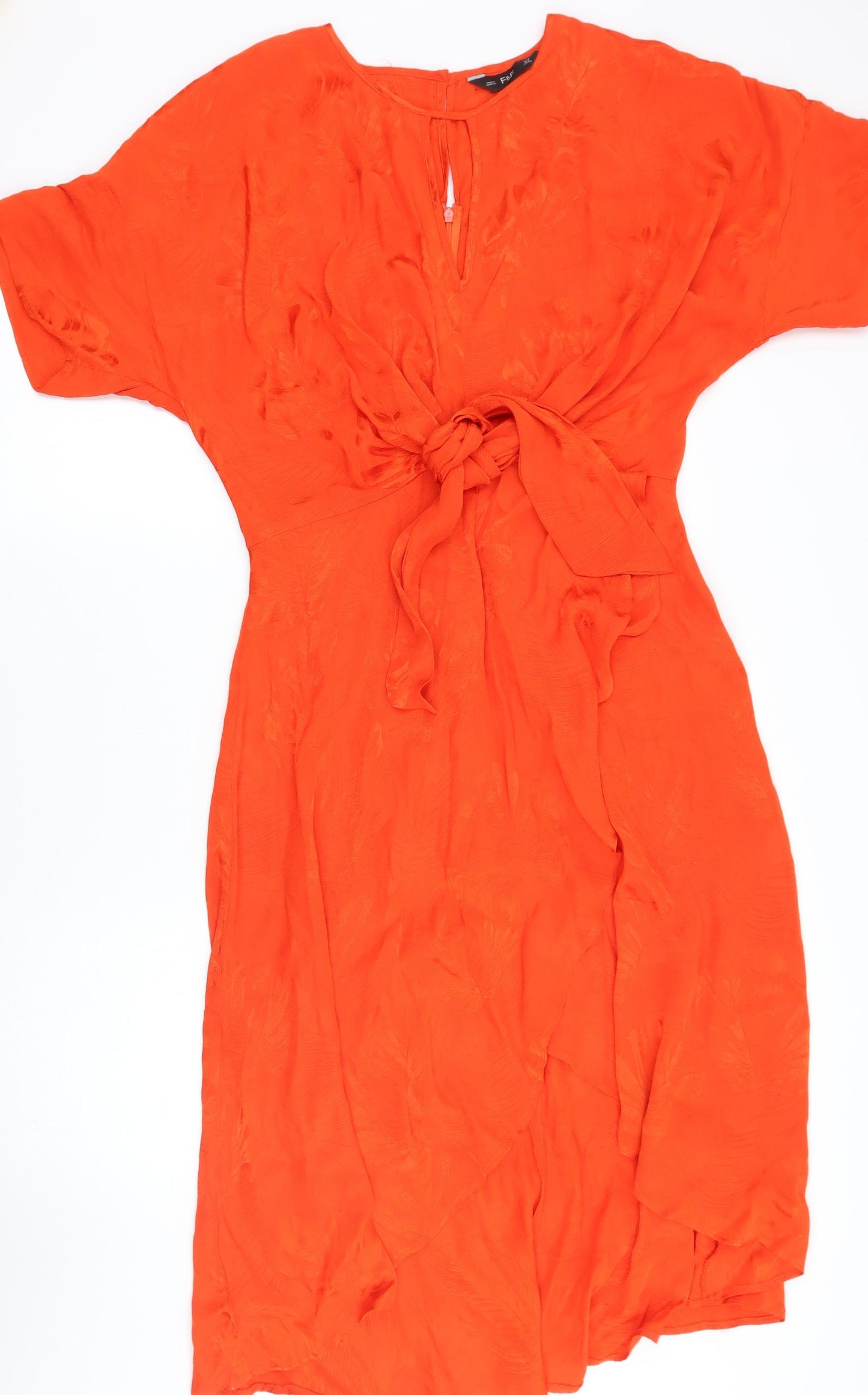 F&F Womens Orange Floral  A-Line  Size 12