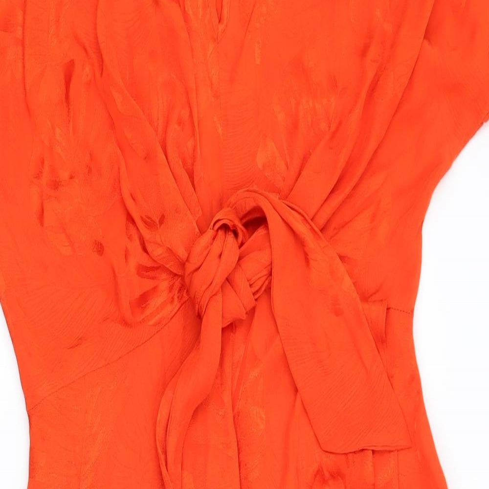 F&F Womens Orange Floral  A-Line  Size 12