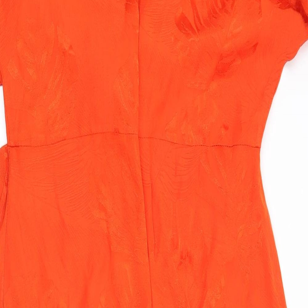 F&F Womens Orange Floral  A-Line  Size 12
