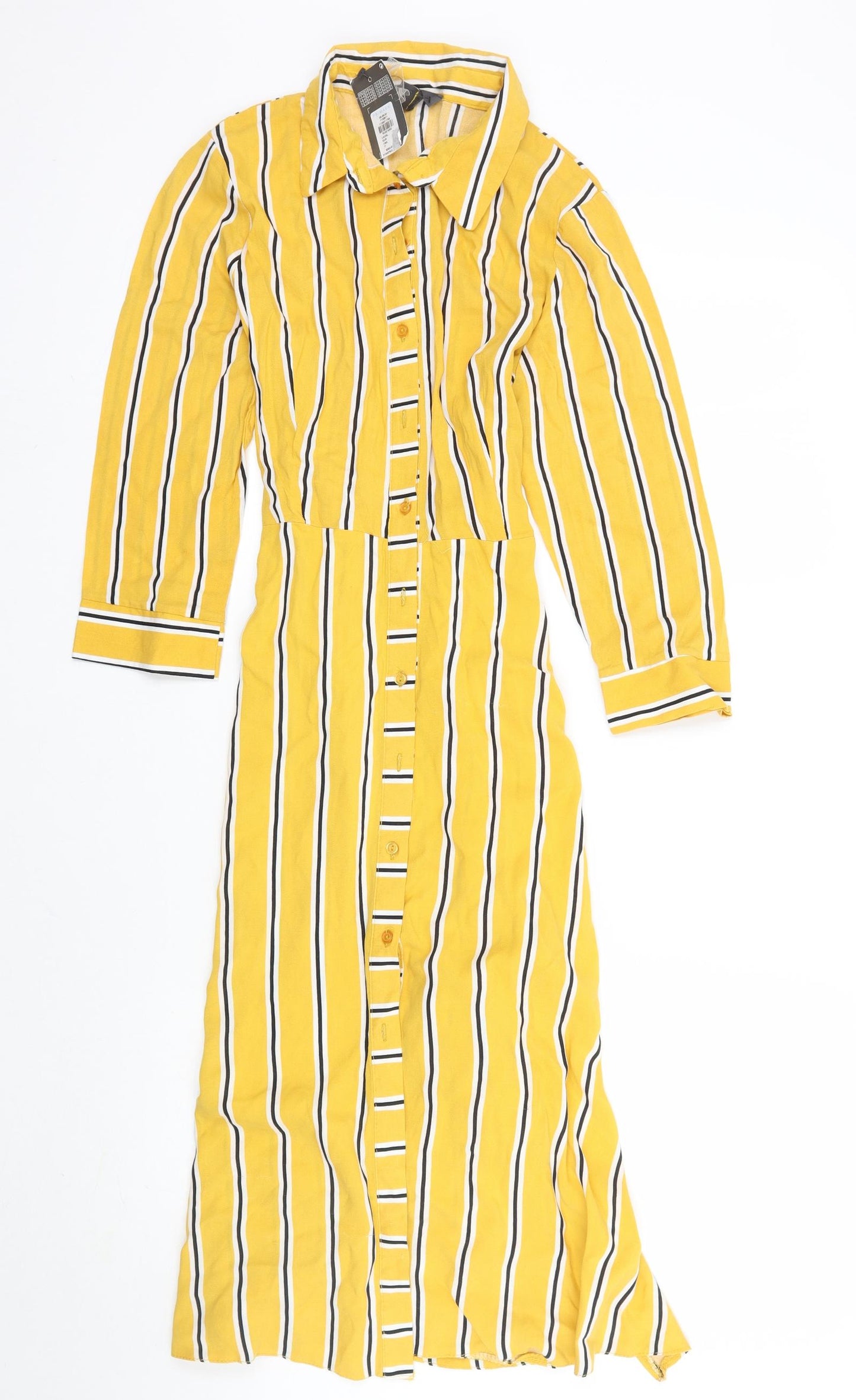 Primark Womens Yellow Striped  A-Line  Size 10  - l